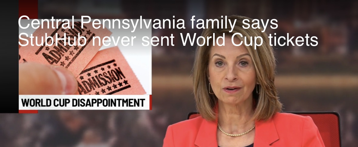 News video still: Central Pennsylvania family says StubHub never sent World Cup tickets